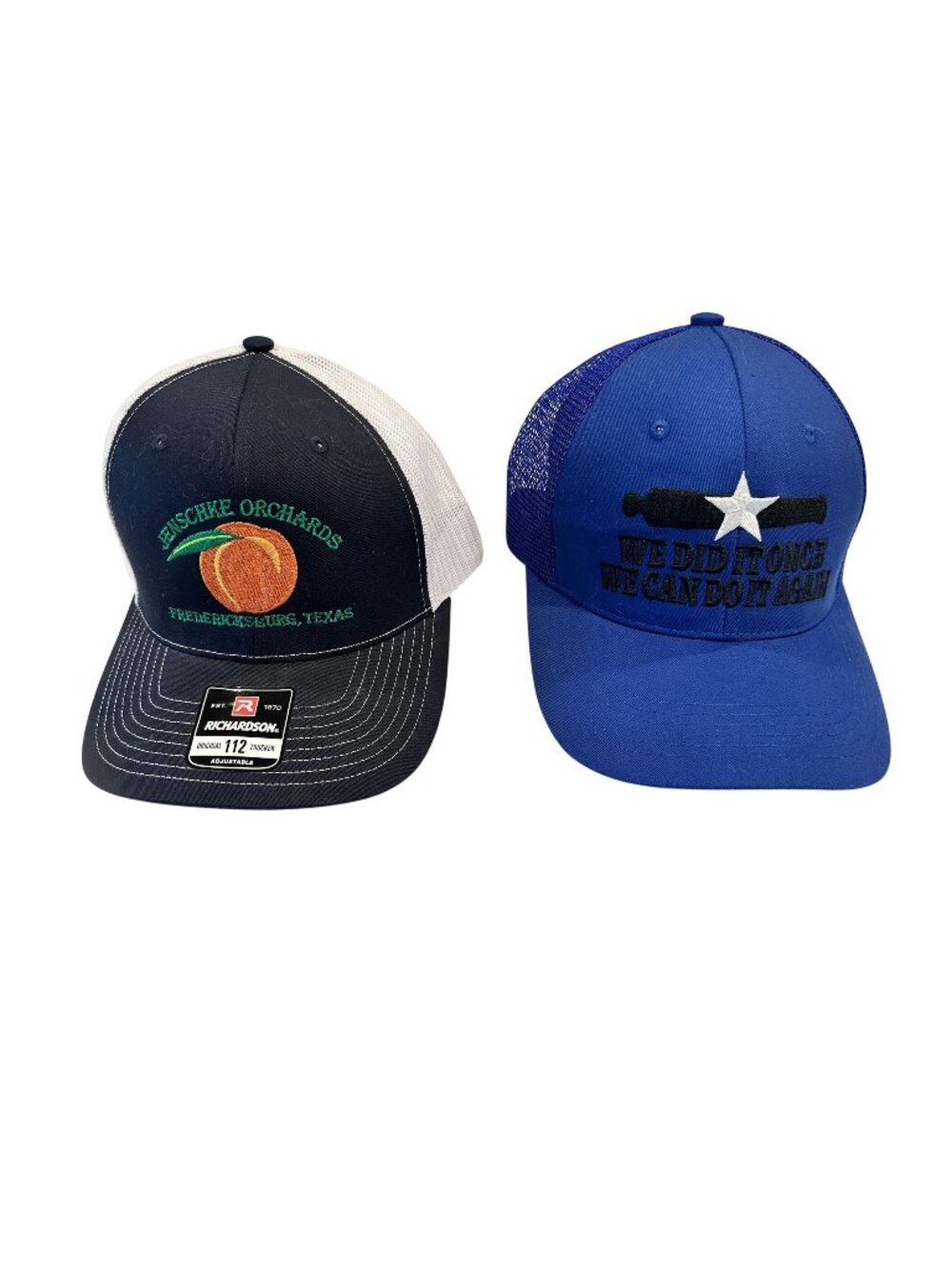 NWT 2 Texas Trucker Hats Fredricksburg Peach Orchard & We Did it Once Bundle Lot